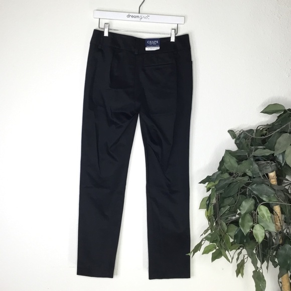 NWT PETITE Chaps Black Slimming Slacks - Picture 5 of 5